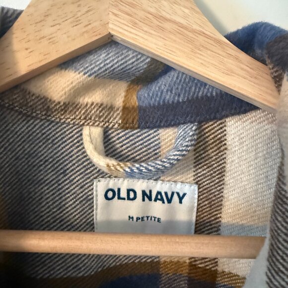 Old Navy Flannel "Shacket" Blue Plaid - Picture 2 of 4